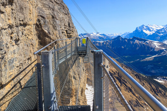 Thrill Walk path at Birg near Schilthorn in the Swiss Alps, Switzerland