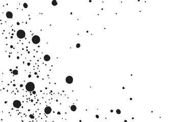 Grunge ink splash dots grained texture on white background. Ink splashes seamless pattern. Black and white spray texture.
