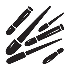 Nails clipart vector art and illustration Silhouette white background.