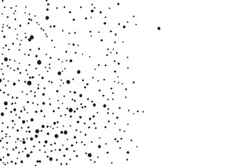 Grunge ink splash dots grained texture on white background. Ink splashes seamless pattern. Black and white spray texture.
