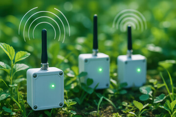 Wireless sensor devices in green plants represent sustainable engineering work for environmental monitoring and smart agriculture technology