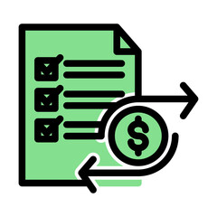 Budget Allocation Icon - Glyph Color Lineal Style for Financial Control.