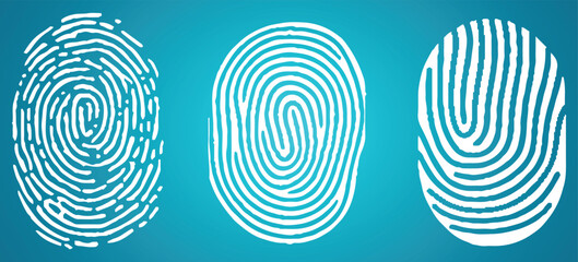 Fingerprint icon set. Simple vector illustration