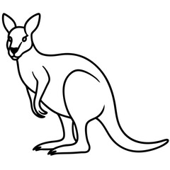Modern Kangaroo Line Drawing