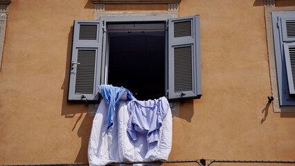 clothes drying in the sun