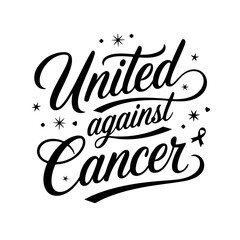 United Against Cancer. Cancer Awareness Vector Design Isolated on White Background