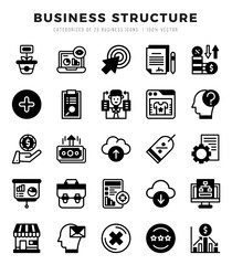 Simple Set of Business Structure Related Vector Lineal Filled Icons.