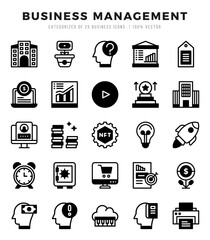 Set of Business Management Icons Lineal Filled icons collection.