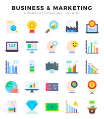 Fototapeta premium Set of Business & Marketing icons. Vector Illustration.