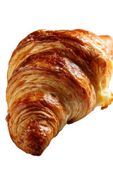 Golden Croissant: A freshly baked croissant, its golden-brown crust glistening with a buttery sheen, sits invitingly. The layers of delicate pastry are artfully arranged.