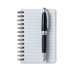 A spiral-bound notebook with blank pages and a silver pen resting on top, perfect for note-taking, brainstorming, and creative writing.