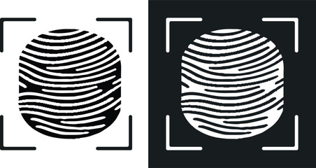 Fingerprint logo. Isolated fingerprint on white background