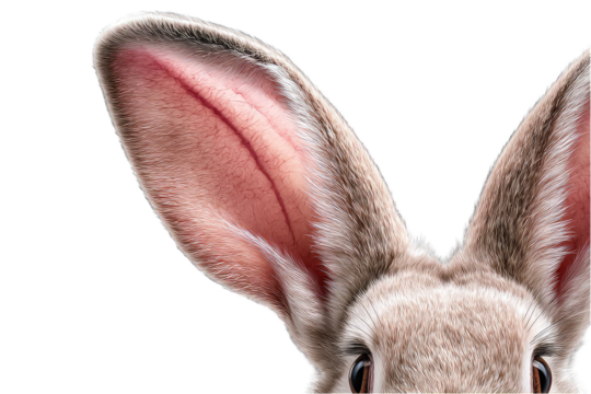 Close-up of a rabbit's large ears and eyes (1)