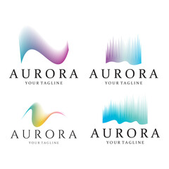 aurora logo design icon illustration vector template