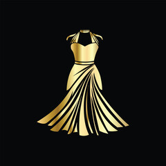 Modern Fashionable Dress Logo | Women's Beauty Fashion Vector for Boutique and Store Branding. Chic Women's Dress Logo | Beauty Fashion Vector for Boutique Clothing Store Branding.