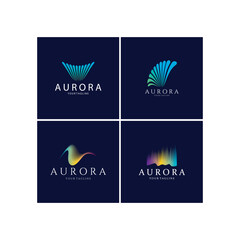 aurora logo design icon illustration vector template
