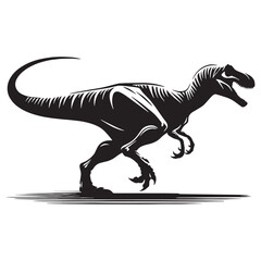 Powerful Allosaurus silhouette with sharp claws – Allosaurus illustration – Minimalist Allosaurus vector – Dinosaur silhouette

