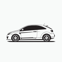 hatchback car isolated on white background