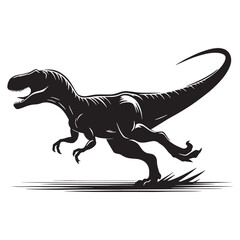 Fototapeta premium Majestic Allosaurus silhouette in motion – Allosaurus illustration – Minimalist Allosaurus vector – Dinosaur silhouette