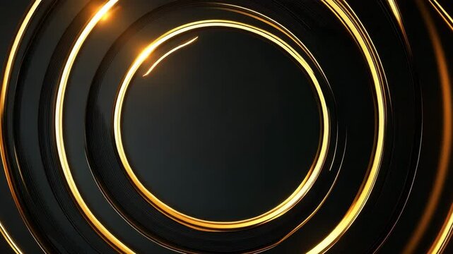 A black and gold circle with a yellow outline. The circle is surrounded by a dark background. The circle is the main focus of the image