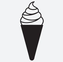 cone ice-cream silhouette vector art illustration, ice cream vector illustration