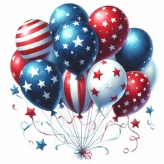 Patriotic balloon celebration with stars and stripes for national holidays