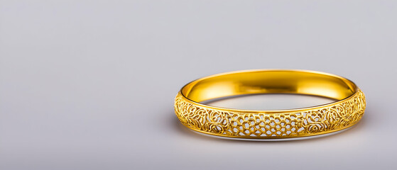 Gold Bracelet With Intricate Texture