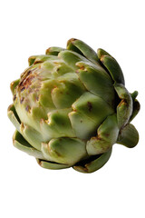 Obraz premium Artichoke: A detailed studio shot of a single, fresh artichoke showcasing its layers and textures, inviting a closer look at this culinary gem.