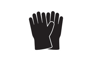 Obraz premium Work gloves silhouette vector art illustration on white background