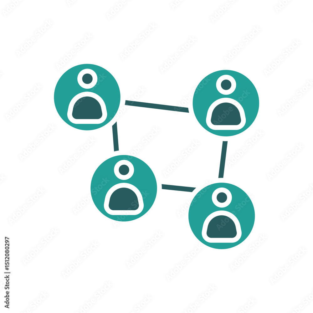 Poster business network icon. vector.editable stroke.linear style sign for use web design,logo.symbol illus