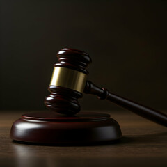 Gavel on Dark Wood Symbol of Justice and Law