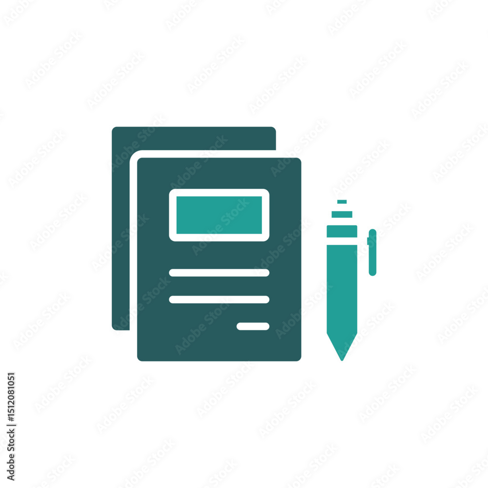 Poster contract icon. vector.editable stroke.linear style sign for use web design,logo.symbol illustration.