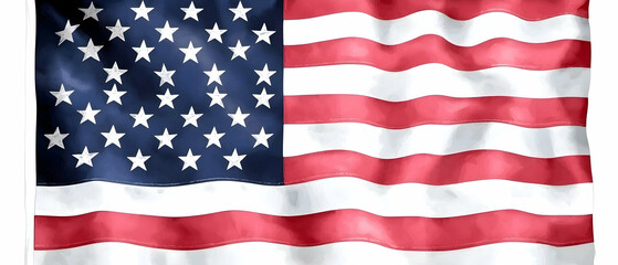 Fototapeta premium Waving American Flag With Stars And Stripes