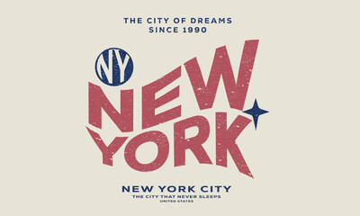 City slogan artwork. New york city typography design for poster, sticker, apparel and others.