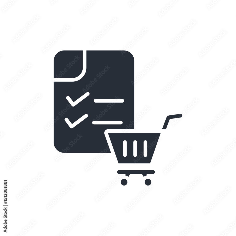 Poster purchase order icon. vector.editable stroke.linear style sign for use web design,logo.symbol illustr