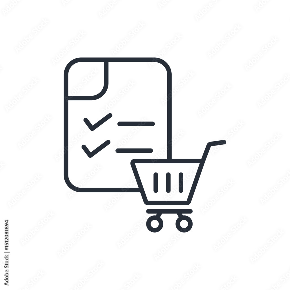 Poster purchase order icon. vector.editable stroke.linear style sign for use web design,logo.symbol illustr