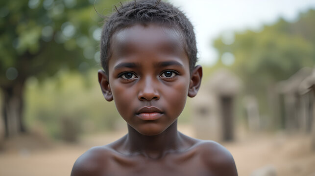 Hungry starving poor little senoir man looking at the camera in Ethiopia.