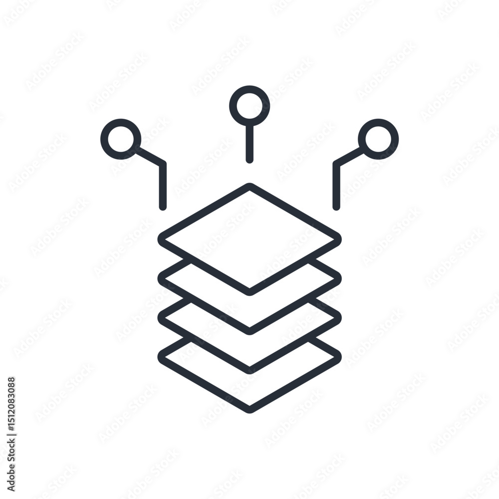 Poster b2b platform icon. vector.editable stroke.linear style sign for use web design,logo.symbol illustrat