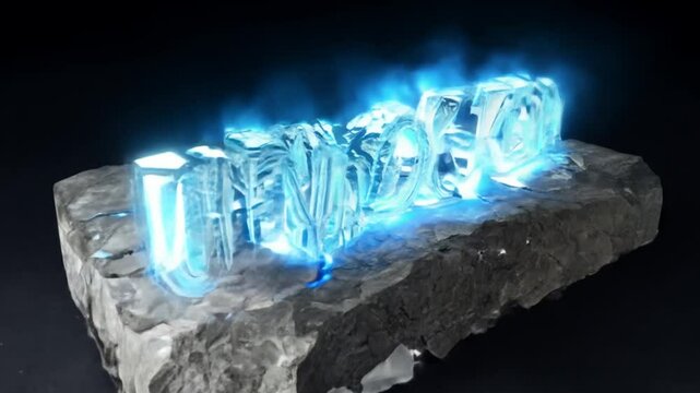 Ice block with word unsubscribe in glowing blue text symbolizing ending a subscription service or digital disconnection in a modern online concept