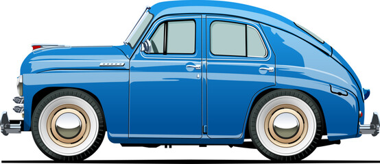 Vector Cartoon retro car