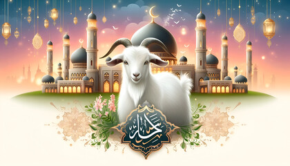 Islamic EID AL ADHA design. banner, poster, template background