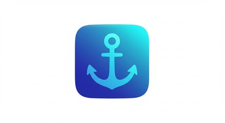 Blue Gradient Anchor App Icon