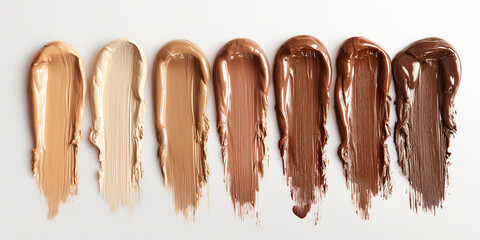 Row of Creamy Foundation Swatches in Varying Tones