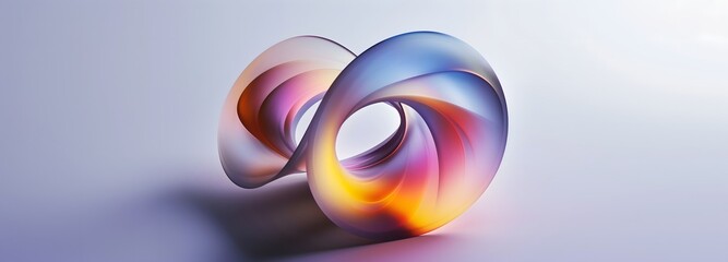 Futuristic art piece resembling Fibonacci inspired Mobius strip twisted infinite loop, Concept of symmetry, visual design