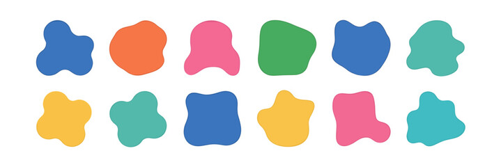 Vibrant Abstract Colorful Shapes A Grid of Ten Unique Designs