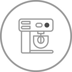 Stand Mixer Icon: Minimalist Line Art Illustration for Kitchen and Cooking Designs