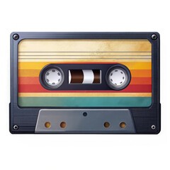 Naklejka premium Retro vintage cassette tape isolated on transparent background