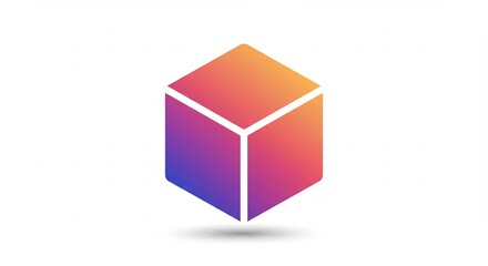 Fototapeta premium Gradient Cube Illustration