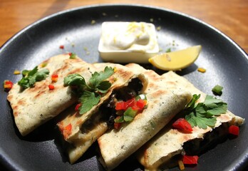 mushroom quesadilla