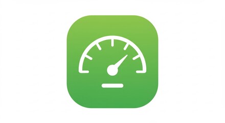 Fototapeta premium Green Gradient Speedometer App Icon